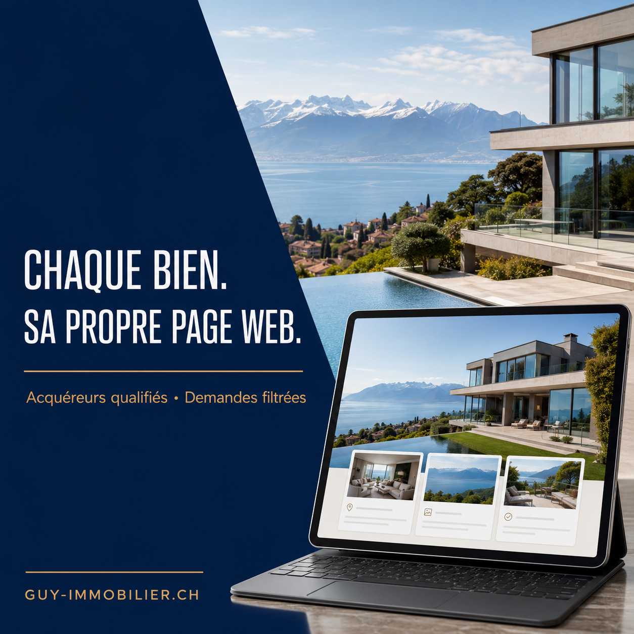 Exemple de page web dédiée à un bien à vendre par Guy-Immobilier